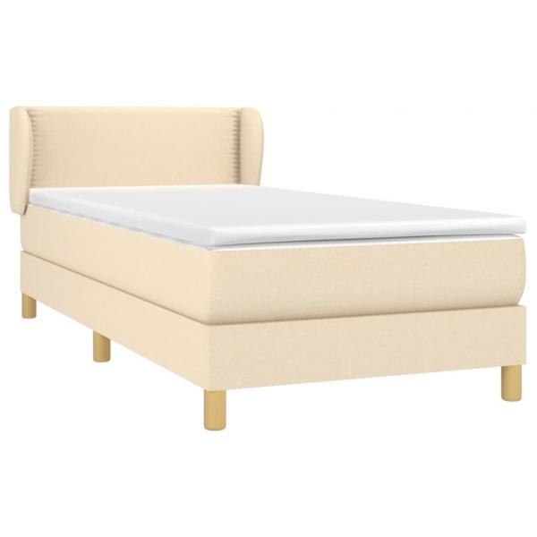 Boxspringbett mit Matratze Creme 90x200 cm Stoff