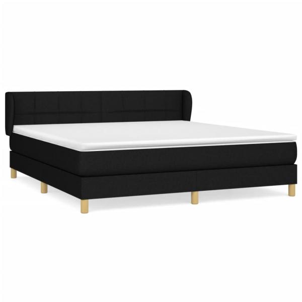 Boxspringbett mit Matratze Schwarz 160x200 cm Stoff