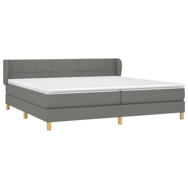 Boxspringbett mit Matratze Dunkelgrau 200x200 cm Stoff