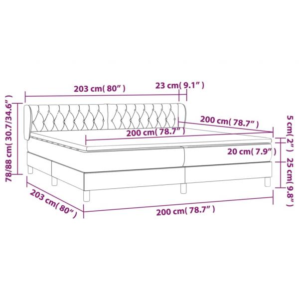 Boxspringbett mit Matratze Hellgrau 200x200 cm Samt