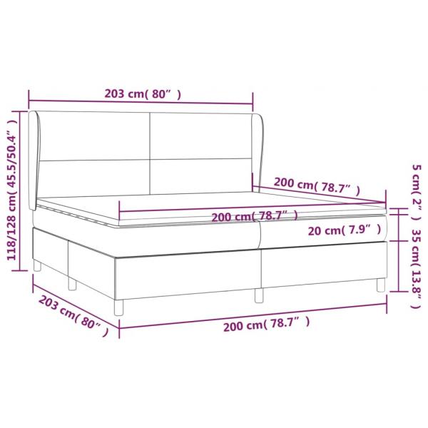 Boxspringbett mit Matratze Dunkelgrau 200x200 cm Stoff