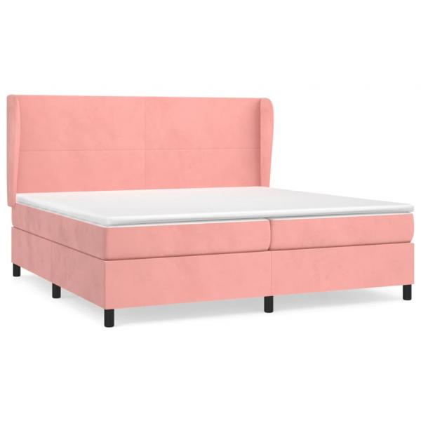 Boxspringbett mit Matratze Rosa 200x200 cm Samt