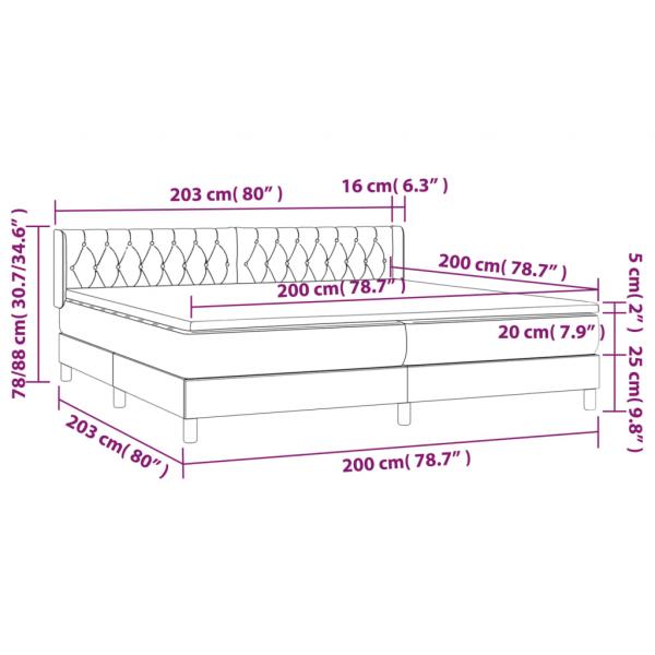 Boxspringbett mit Matratze Dunkelblau 200x200 cm Samt