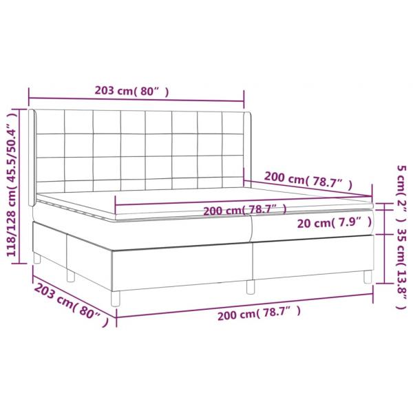 Boxspringbett mit Matratze Dunkelgrau 200x200 cm Stoff