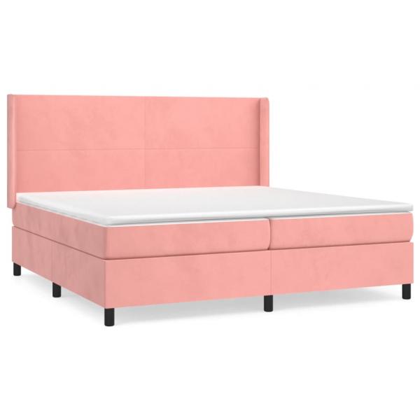 Boxspringbett mit Matratze Rosa 200x200 cm Samt