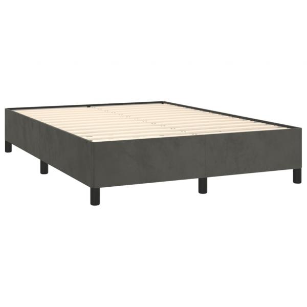 Boxspringbett mit Matratze Dunkelgrau 140x190 cm Samt