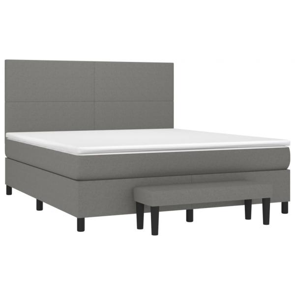 Boxspringbett mit Matratze Dunkelgrau 180x200 cm Stoff