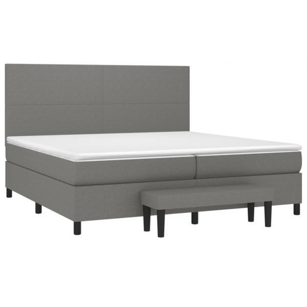 Boxspringbett mit Matratze Dunkelgrau 200x200 cm Stoff