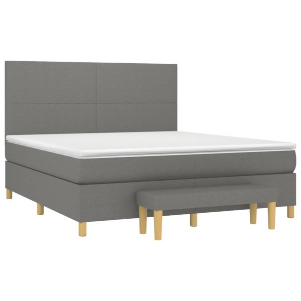 Boxspringbett mit Matratze Dunkelgrau 180x200 cm Stoff