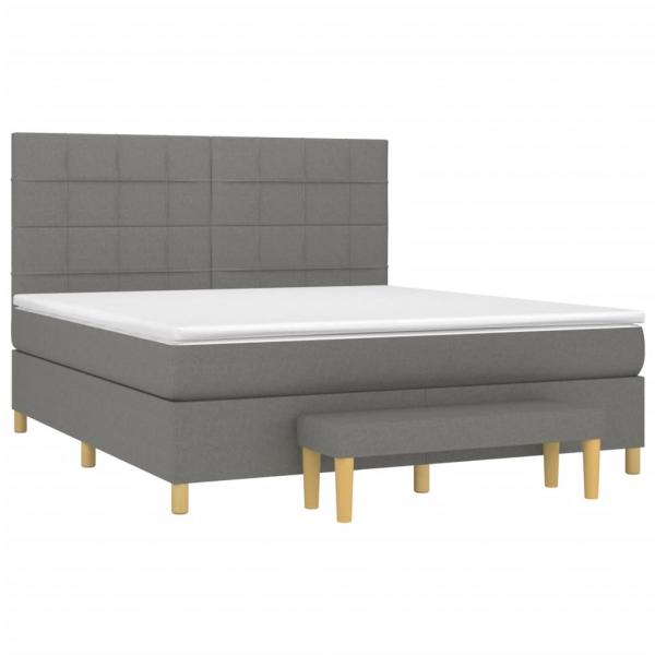 Boxspringbett mit Matratze Dunkelgrau 160x200 cm Stoff