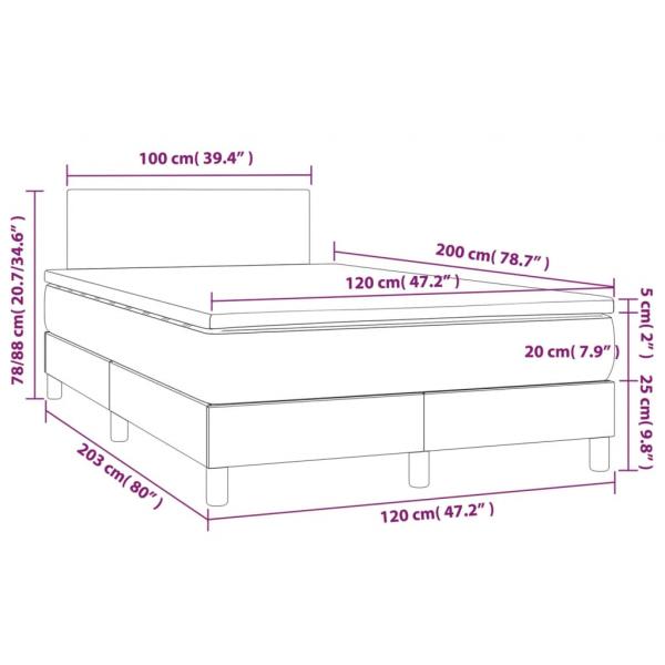 Boxspringbett mit Matratze Taupe 120x200 cm Stoff