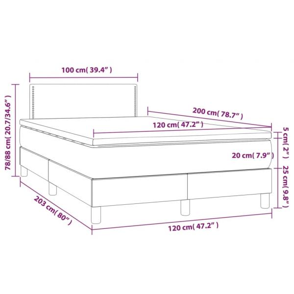 Boxspringbett mit Matratze Creme 120x200 cm Stoff