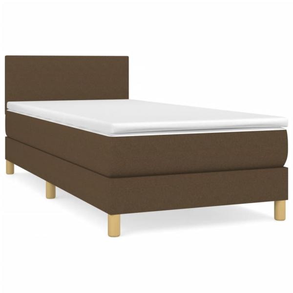 Boxspringbett mit Matratze Dunkelbraun 100x200 cm Stoff