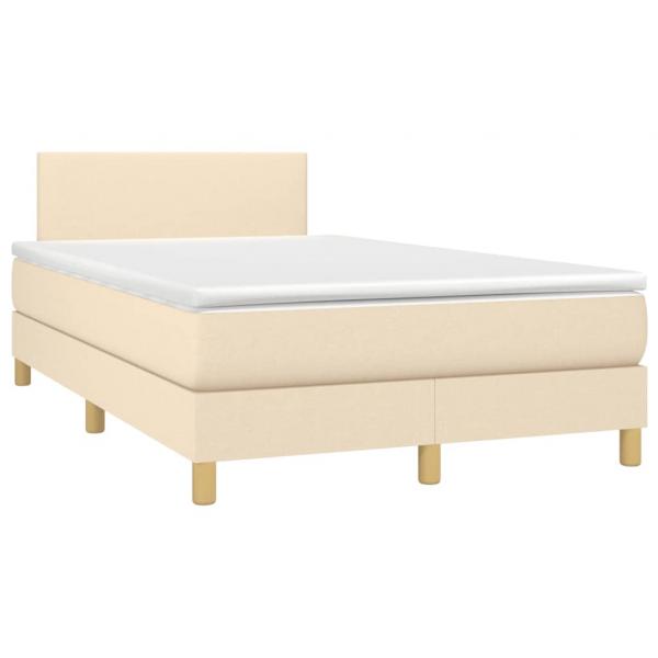 Boxspringbett mit Matratze Creme 120x200 cm Stoff