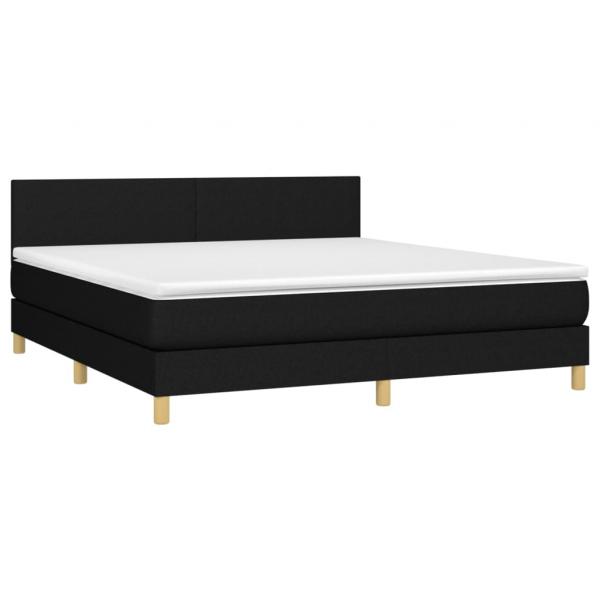 Boxspringbett mit Matratze Schwarz 160x200 cm Stoff