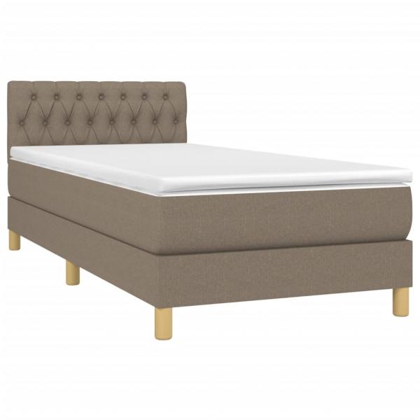 Boxspringbett mit Matratze Taupe 90x200 cm Stoff