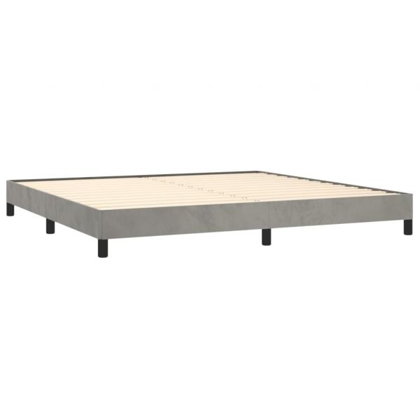 Boxspringbett mit Matratze Hellgrau 200x200 cm Samt