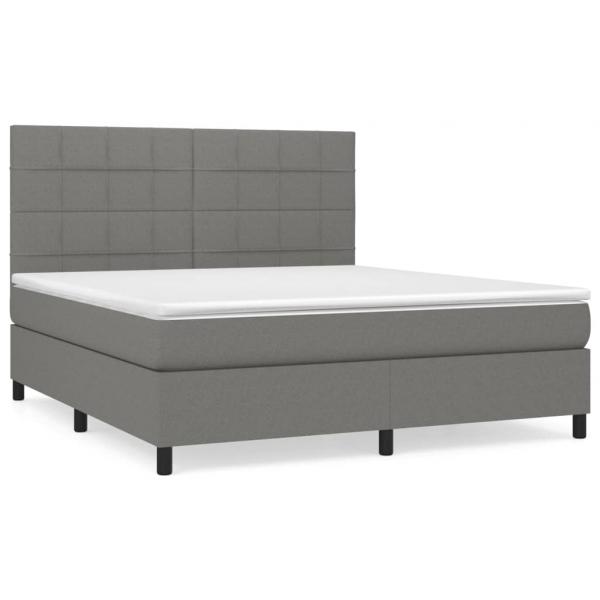 Boxspringbett mit Matratze Dunkelgrau 160x200 cm Stoff