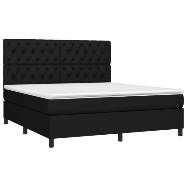 Boxspringbett mit Matratze Schwarz 160x200 cm Stoff