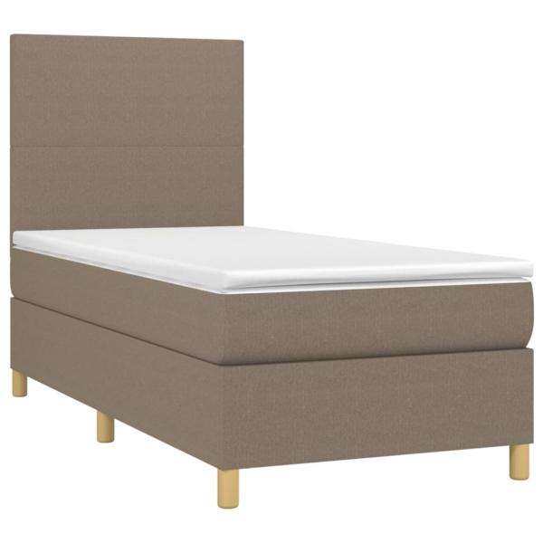 Boxspringbett mit Matratze Taupe 90x200 cm Stoff