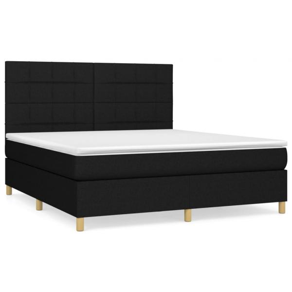 Boxspringbett mit Matratze Schwarz 160x200 cm Stoff