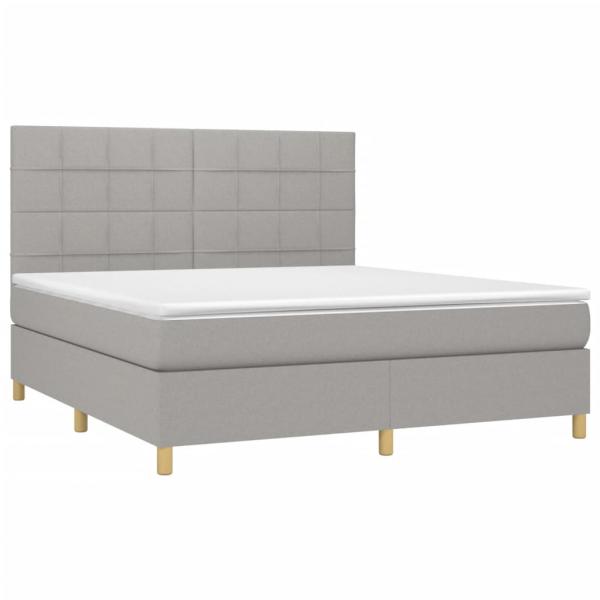 Boxspringbett mit Matratze Hellgrau 180x200 cm Stoff