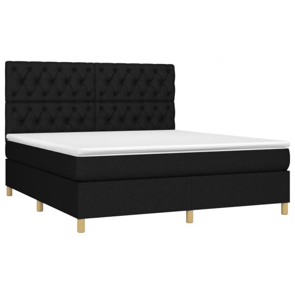 Boxspringbett mit Matratze Schwarz 160x200 cm Stoff