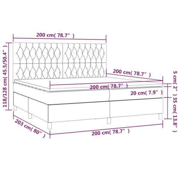 Boxspringbett mit Matratze Dunkelblau 200x200 cm Samt