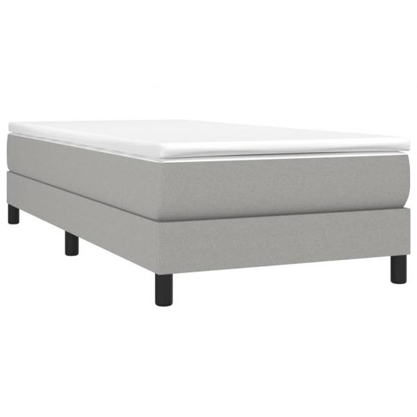 Boxspringbett mit Matratze Hellgrau 80x200 cm Stoff