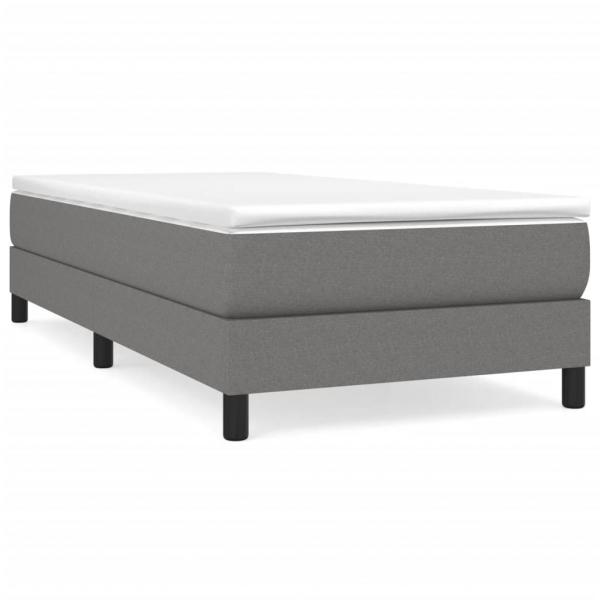 Boxspringbett mit Matratze Dunkelgrau 90x190 cm Stoff