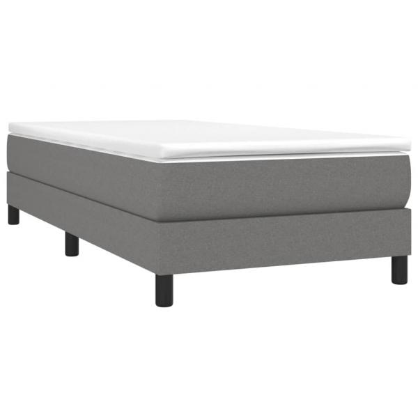 Boxspringbett mit Matratze Dunkelgrau 90x190 cm Stoff