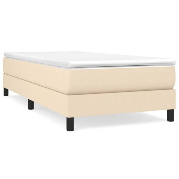 Boxspringbett mit Matratze Creme 90x190 cm Stoff