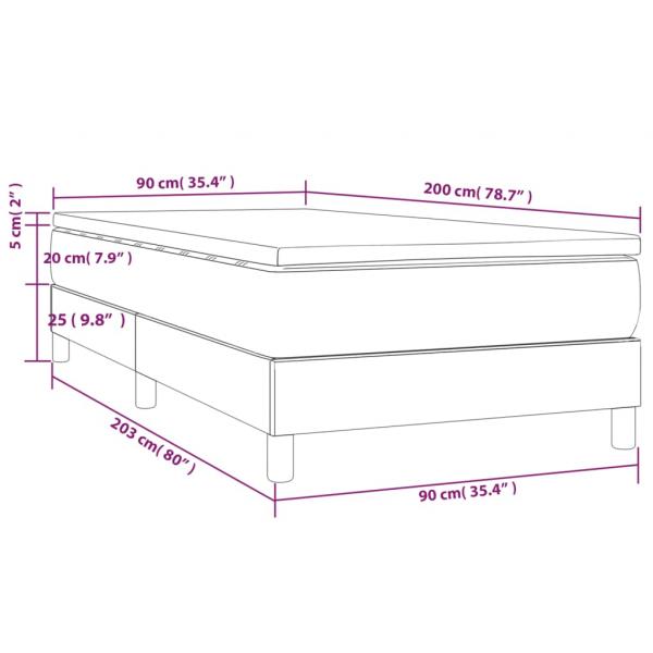 Boxspringbett mit Matratze Dunkelgrau 90x200 cm Stoff