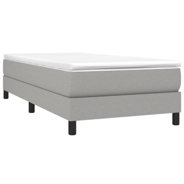 Boxspringbett mit Matratze Hellgrau 100x200 cm Stoff