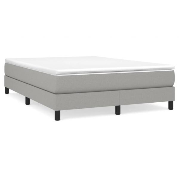 Boxspringbett mit Matratze Hellgrau 140x190 cm Stoff