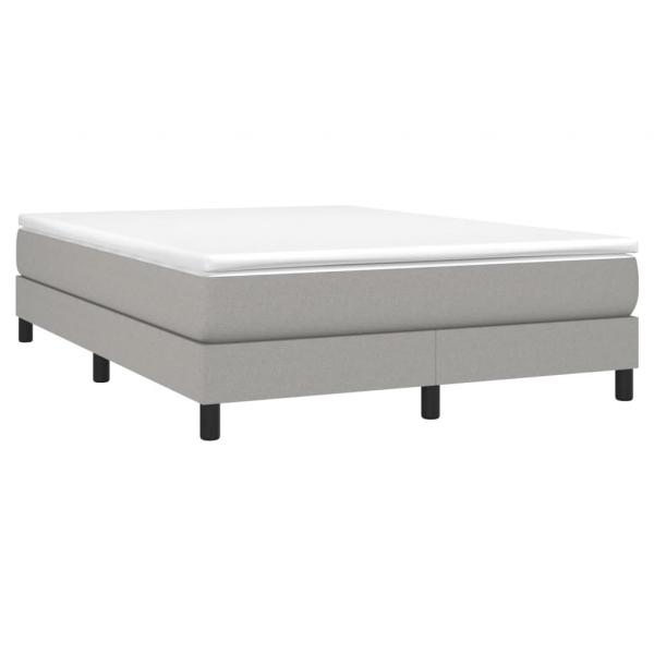 Boxspringbett mit Matratze Hellgrau 140x190 cm Stoff