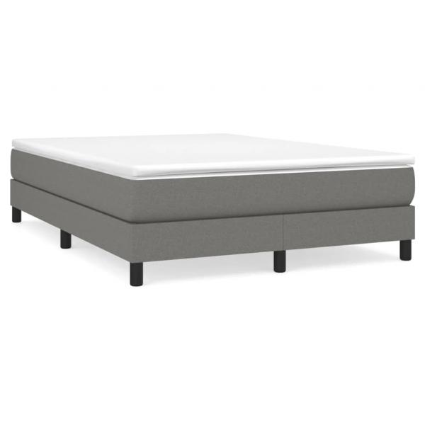 Boxspringbett mit Matratze Dunkelgrau 140x190 cm Stoff