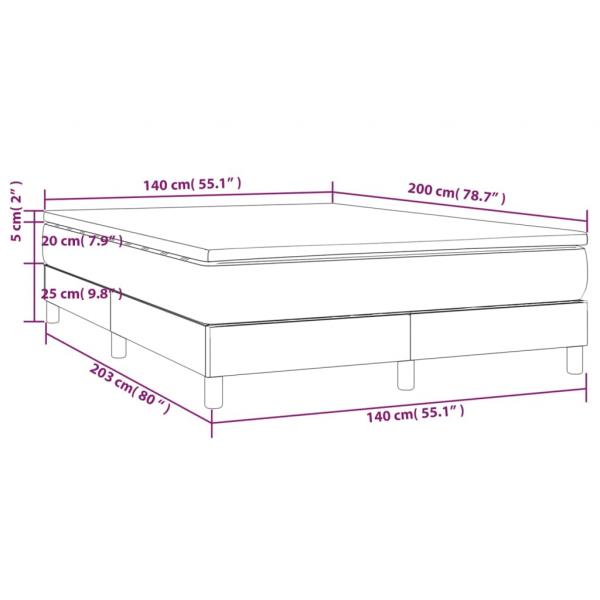 Boxspringbett mit Matratze Hellgrau 140x200 cm Stoff