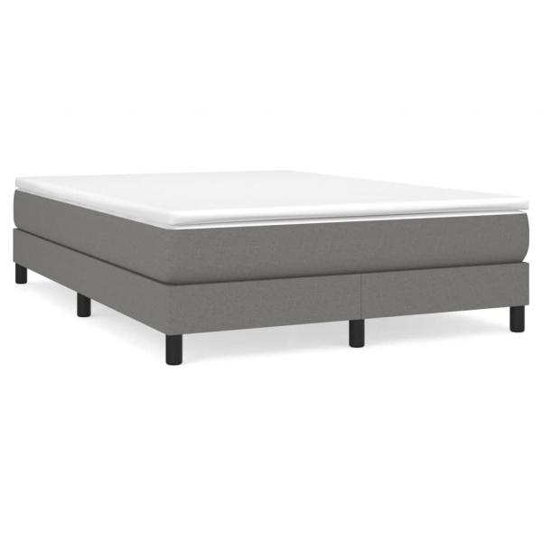 Boxspringbett mit Matratze Dunkelgrau 140x200 cm Stoff