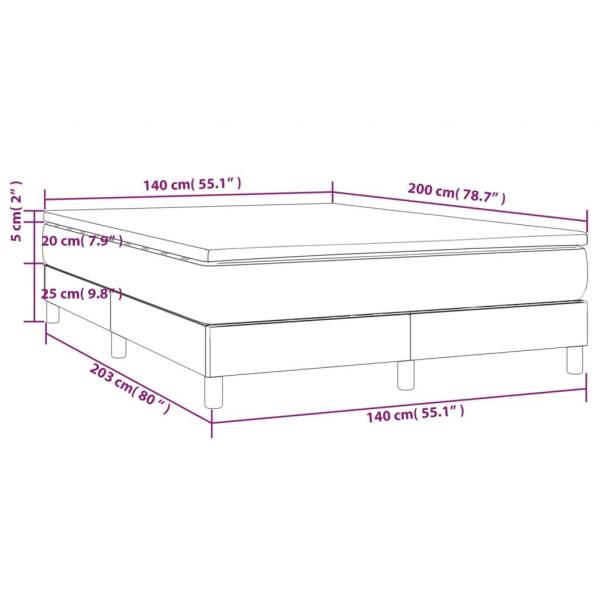 Boxspringbett mit Matratze Schwarz 140x200 cm Stoff