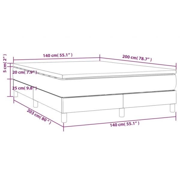 Boxspringbett mit Matratze Taupe 140x200 cm Stoff