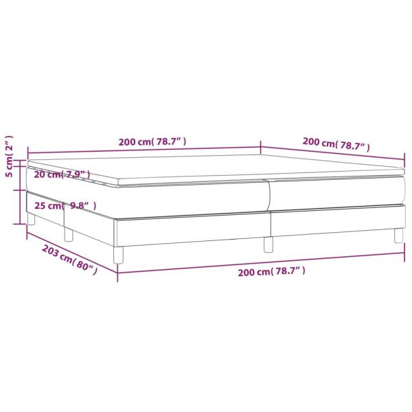 Boxspringbett mit Matratze Creme 200x200 cm Stoff