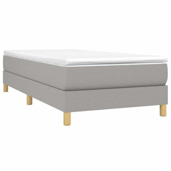 Boxspringbett mit Matratze Hellgrau 80x200 cm Stoff