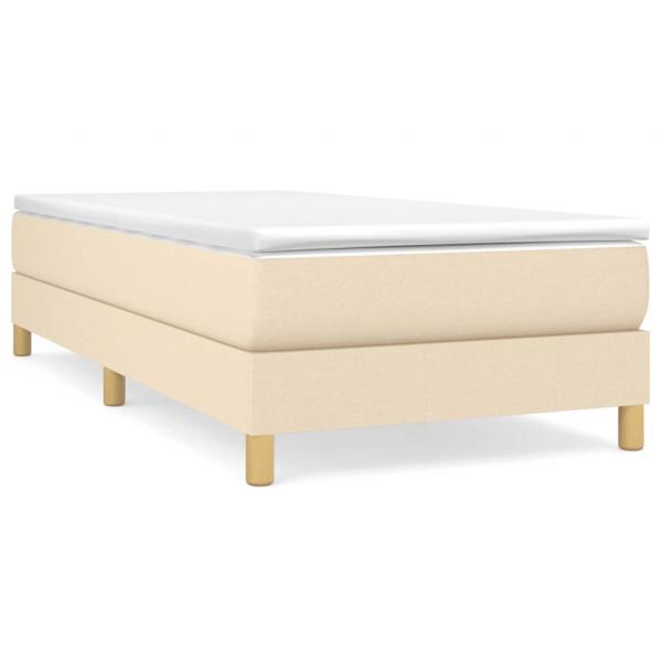 Boxspringbett mit Matratze Creme 90x200 cm Stoff