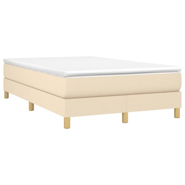 Boxspringbett mit Matratze Creme 120x200 cm Stoff