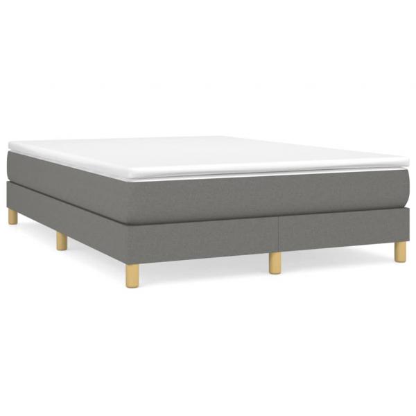 Boxspringbett mit Matratze Dunkelgrau 140x200 cm Stoff