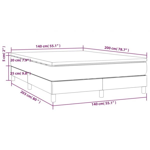 Boxspringbett mit Matratze Dunkelgrau 140x200 cm Stoff