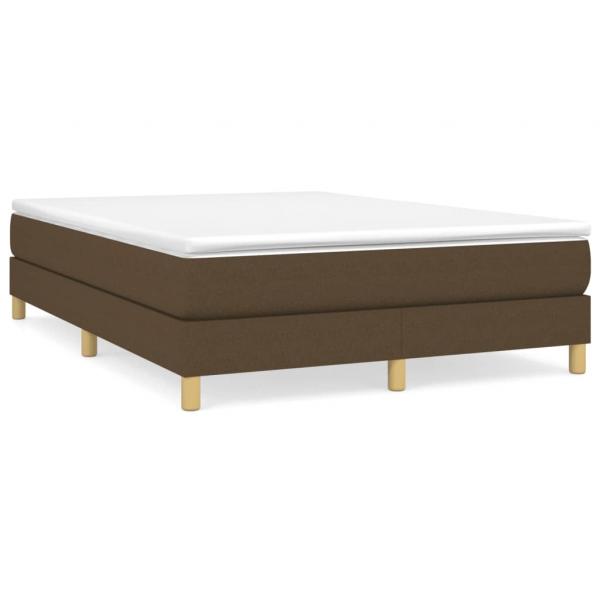 Boxspringbett mit Matratze Dunkelbraun 140x200 cm Stoff