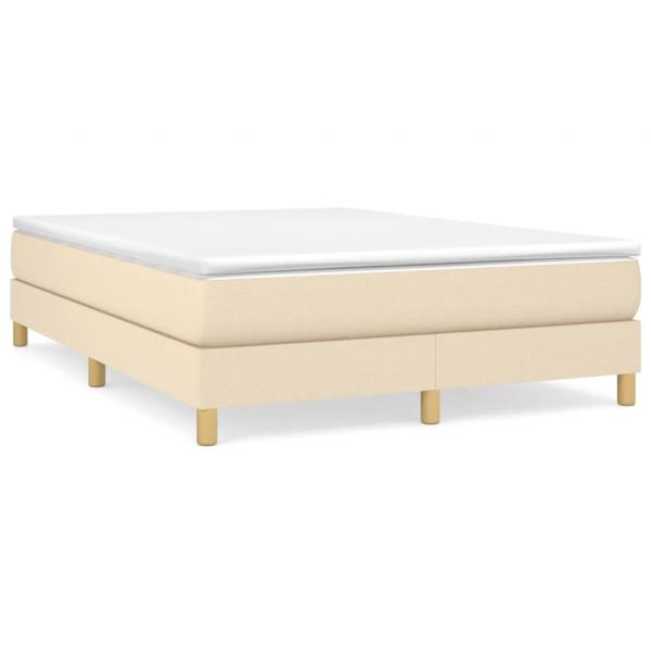 Boxspringbett mit Matratze Creme 140x200 cm Stoff