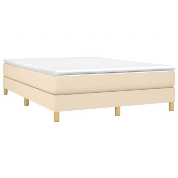 Boxspringbett mit Matratze Creme 140x200 cm Stoff